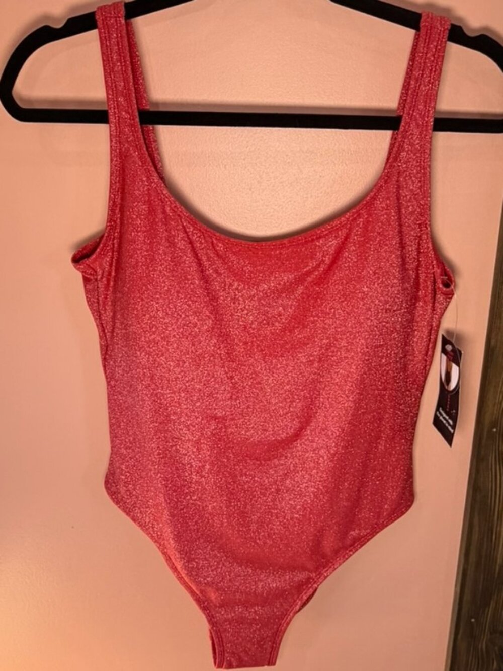 NOBO One‑Piece Swimsuit – NWT – Size Large (11–13) – Shimmery Red